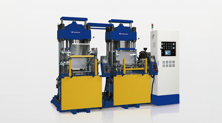 Vacuum Compression Molding Machine with 3-Layer (3RT) Mold